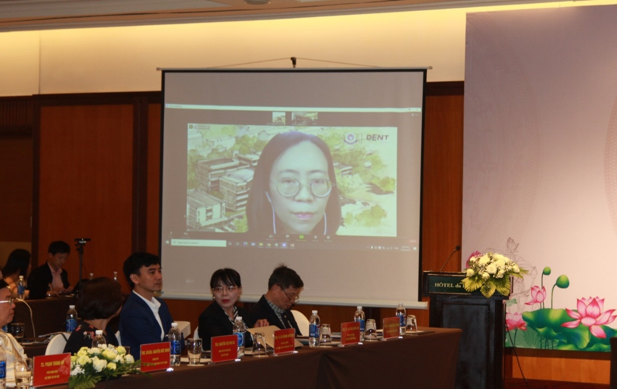          Th.S. Papimon Chomupinwai, Bác sĩ khoa Răng trẻ em, Trường đại học Chiangmai, Thái Lan trình bày báo cáo online tại hội thảo